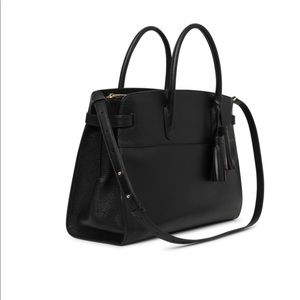 Cuyana Black Leather Work Satchel
